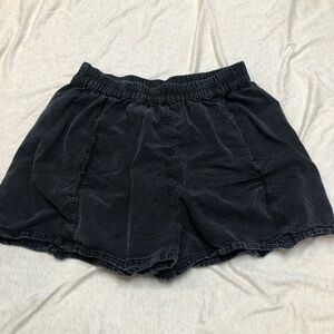Free People Black Pull On Shorts with Pockets Cotton Viscose Size Medium